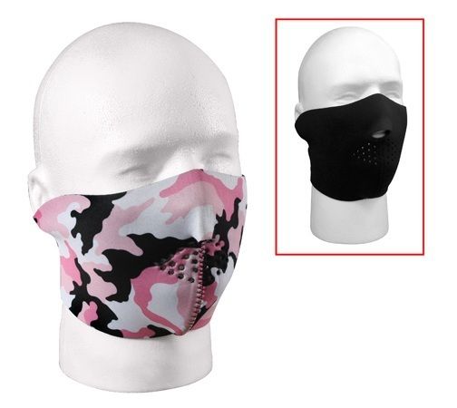 REVERSIBLE HALF MASK PINK CAMO / BLACK  