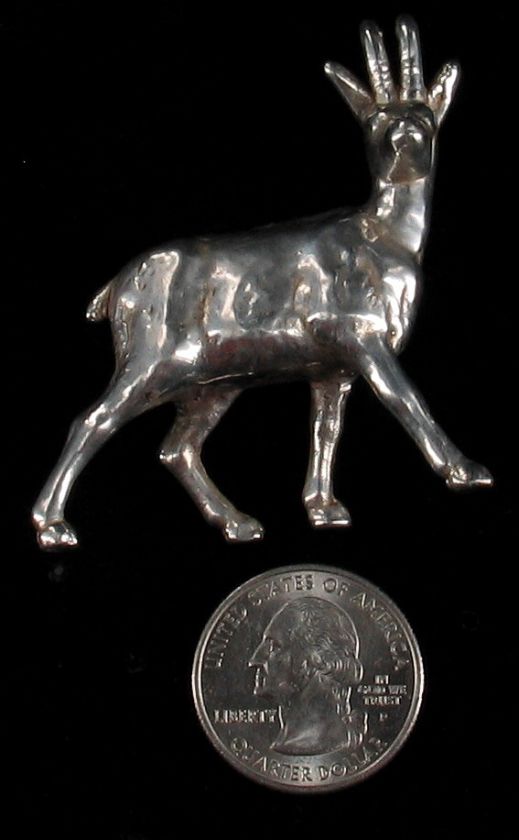 VINTAGE STERLING SILVER DEER MINIATURE FIGURINE SCULPTURE ISRAELI 