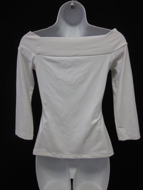 SUSANA MONACO White Off Shoulder 3/4 Sleeves Top Sz S  