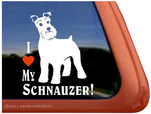 Love My Schnauzer Vinyl Dog Decal Sticker~Super Cute  