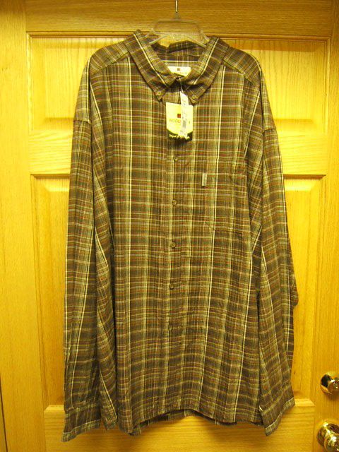 Woolrich l/s Flannel shirt Mens 4XLT brown plaid NWT  