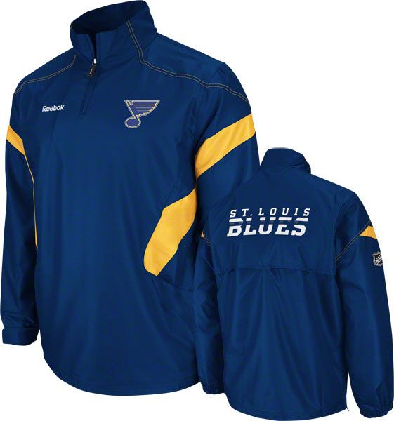 St. Louis Blues Blue Reebok Center Ice 1/4 Zip Hot Jacket sz 4XL 