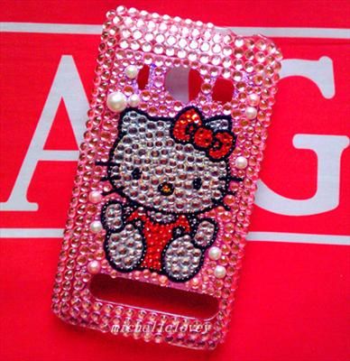   Kitty Rhinestone Bling Back Cover Phone Case for HTC Sprint EVO 4G EF4