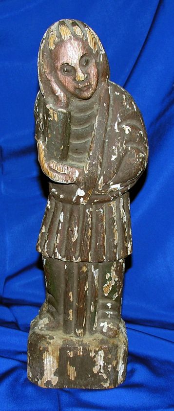 RARE ANTIQUE RELIGION, PRIMITIVE FOLK ART CHURCH STATUE OF PRIEST 