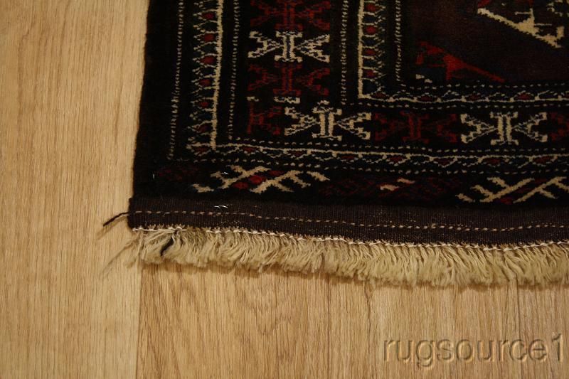   SQUARE BURGUNDY 3X3 TURKOMAN PERSIAN ORIENTAL AREA RUG WOOL CARPET