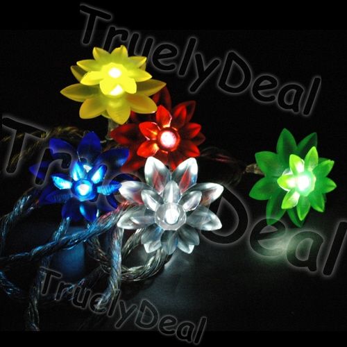 50x Mixed Color Poinsettia Xmas Ornament Add On Cap for LED Fairy 