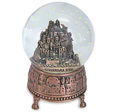 Snowdome Israel Snowglobe COPPER Jerusalem 9CM Souvenir  