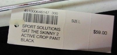 SOMA SPORT SOLUTIONS GET THE SKINNY CROP PANTS NWT Sz L  