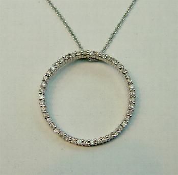 14k White Gold DIAMOND Circle of Life Pendant Free Ship  