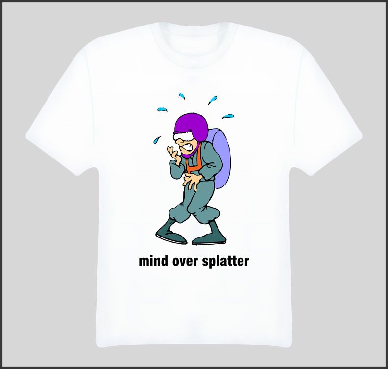 SKYDIVING MIND OVER SPLATTER T SHIRT  