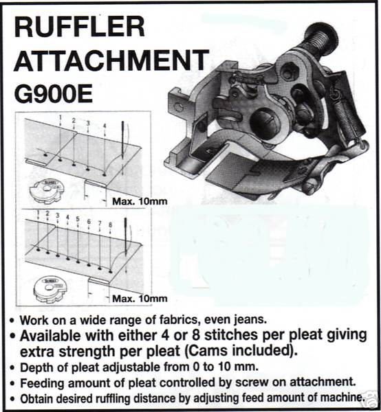 SEWING MACHINES RUFFLER ATTACHMENT G900E FOR SINGER  