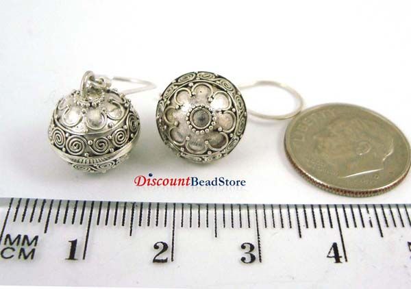 925 Sterling Silver jingle bell chime round sphear harmony Ball 