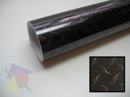 25 Wide Diamond Plate Black Large Vinyl Sign Film Roll  