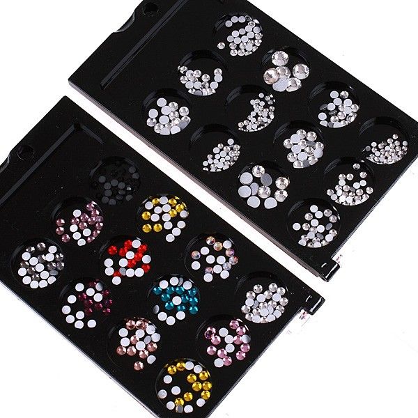   Fimo Flower Slice Glitter Shiny Rhinestone Aluminum Set Kit  