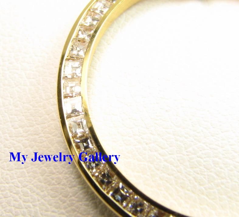 18K Y GOLD BAGUETTE DIAMOND BEZEL FOR MID  SIZE ROLEX  