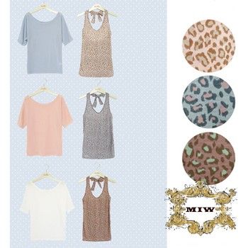 Pieces Set New Off Shoulder Knitting Top + Halter Neck Leopard 