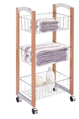 New Concord Rolling 3 Tier Storage Cart Bath Organizer  