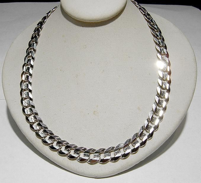 14k White Gold 8mm Cuban Link 24 HEAVY Chain Free Ship  