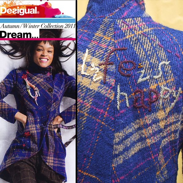 Desigual 2011 Fall 06E2948 Medania Coat EU44/US14  