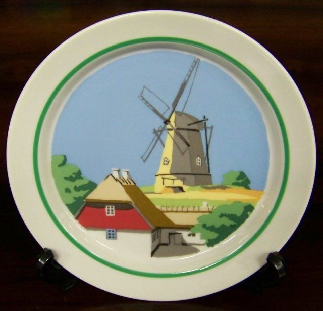 Royal Copenhagen DET DANSKE LAND Mollen COLORFUL PLATE  