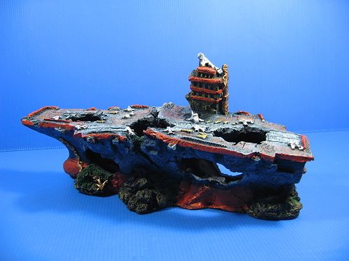 Broken Aircraft carrier 13.1 Aquarium Ornament Decor   Shipwreck cave 