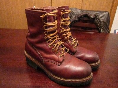   Mens Sport Hunting Hiking Work Steel Toe Leather Boots Sz 10 D  