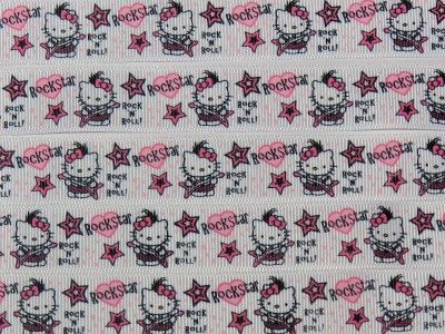 YARDS HELLO KITTY ROCK STAR / ROCK & ROLL GROSGRAIN RIBBON 7/8 