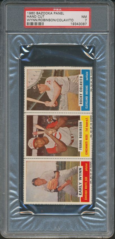   Hand Cut Early Wynn Frank Robinson Rocky Colavito PSA NM 7  