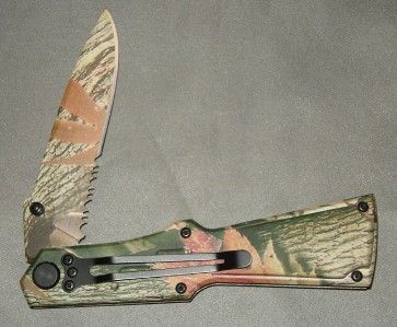 RIFLEMAN TREE CAMOFLAGE FOLDING KNIFE   HUNTER GIFT  