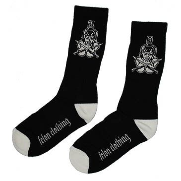 New Lucky 13 Felon DFF Switchblade Mens BLACK Socks  