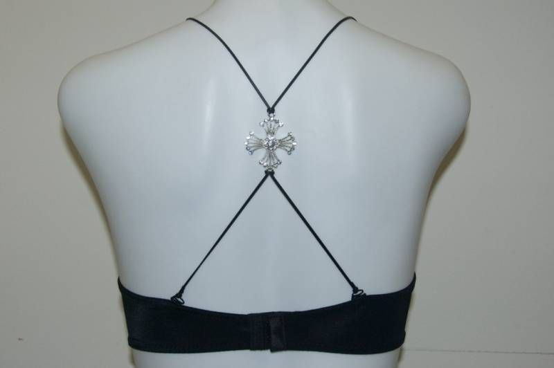 RHINESTONE CROSS DESIGN WHITE REPLACEMENT BRA STRAPS  