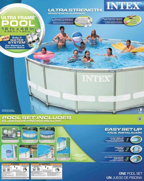 INTEX 16 x 48 Ultra Frame Swimming Pool Set & Saltwater System 