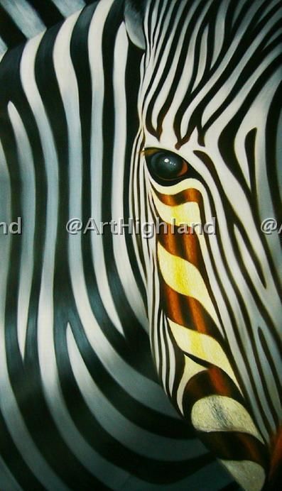   Abstract Modern Animal Oil Painting Paintings Canvas Wall Art Zebra