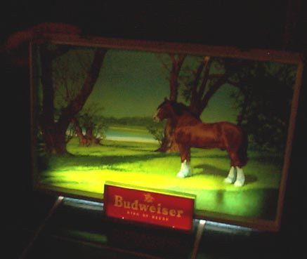 Vintage Old Budweiser Beer Logo Advertising Light Farm Sign w 