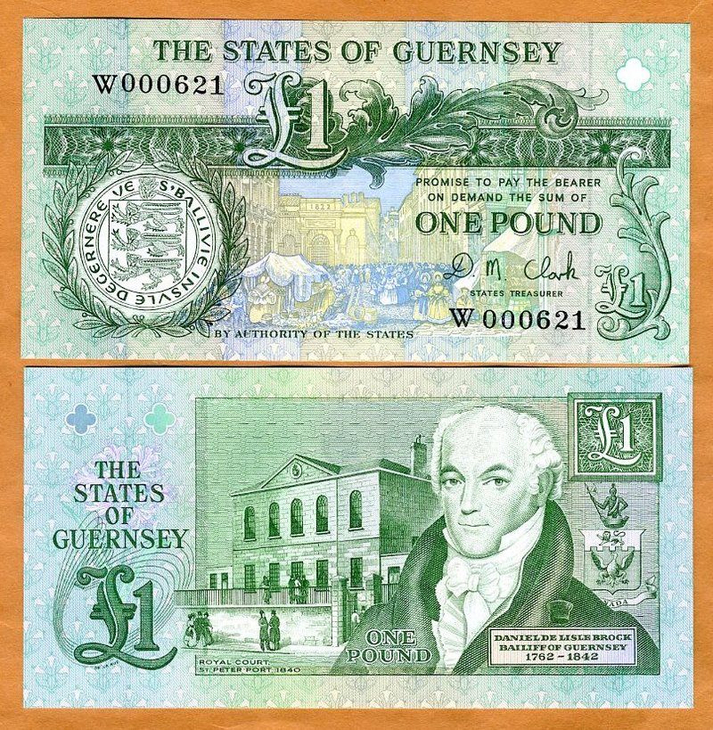 Guernsey 1 pound, (1991), W Prefix (2009) P 52c, UNC  