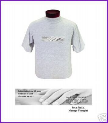 Massage Therapist Prayer Strip T shirt PERSONALIZED  