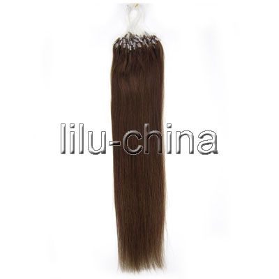 16 100s Micro/Loop Ring INDIAN Remy Human Hair Extensions #04,0.4g/s 