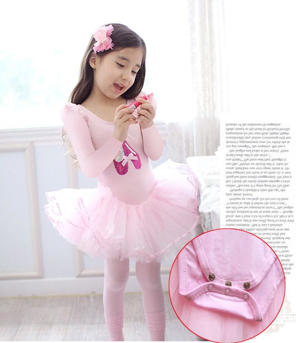 Girl Party Long Sleeve Leotard Ballet Tutu Dance Costume Dress 3 8Y 