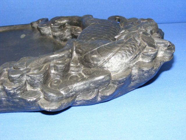 CHINESE CALLIGRAPHY BRUSH HAND CARVED INKSTONE KYLIN PA  