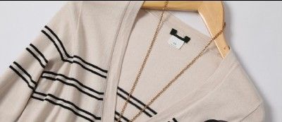 NEW J. crew Double stripe V neck Long sleeve Spring Cotton sweater 