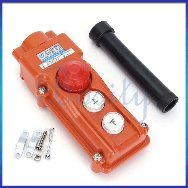 Rainproof Hoist Pushbutton Up down Switch Pendant Control Station COB 