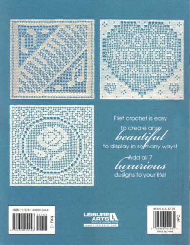 Filet Crochet Patterns Butterfly Heart Rose Doily Book  