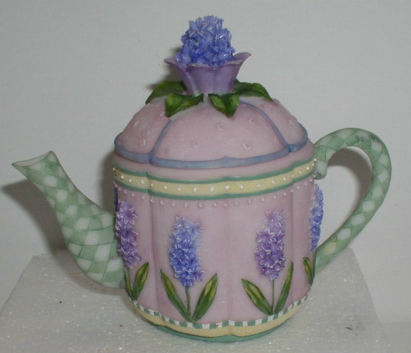 HYACINTH TEAPOT VOTIVE CANDLE HOLDER RESIN A.RICHESCO  