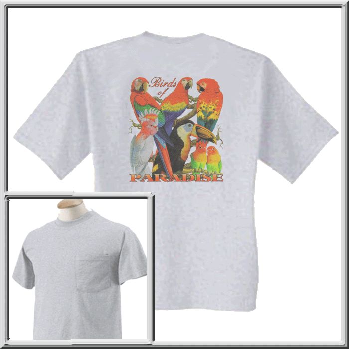 Birds Of Paradise Parrot Toucan Cockatoo Exotic Bird Shirt S,M,L,XL,2X 