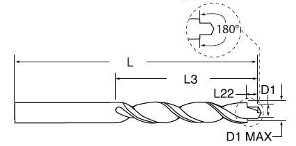 16   1 180° SUBLAND STEP HSS COUNTERBORE DRILL BIT  