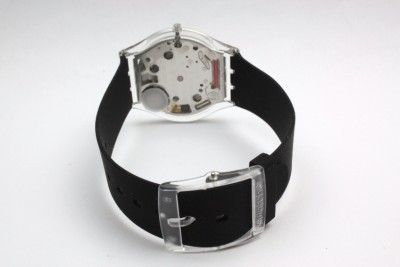 New Swatch Skin Black Classiness Women Rubber Band Slim Watch 35mm 