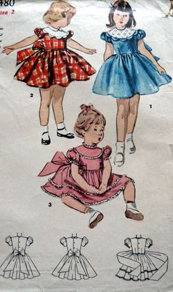 LOVELY VTG 1950s GIRLS DRESS Sewing Pattern 2  