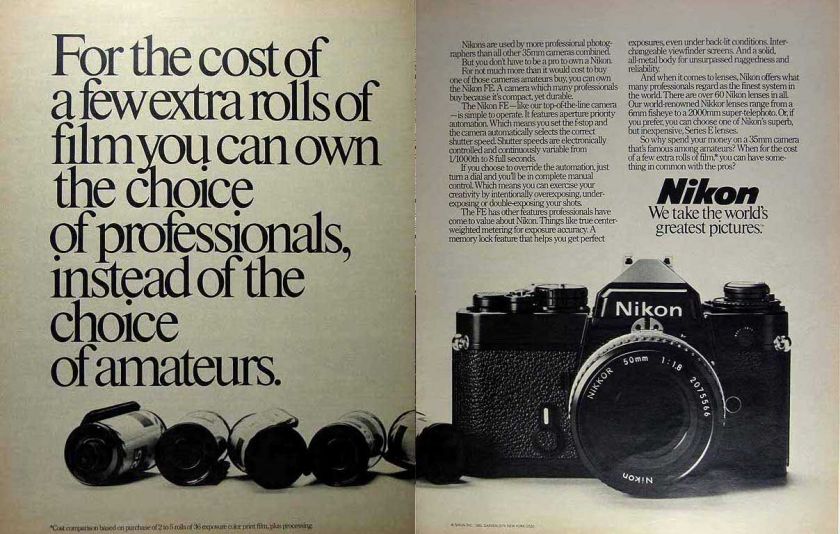   your consideration is an original print advertising for Nikon camera