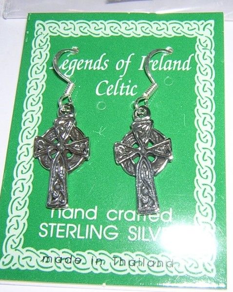 This sale is for a pair of NEW STERLING SILVER CELTIC CROSS EARRINGS.