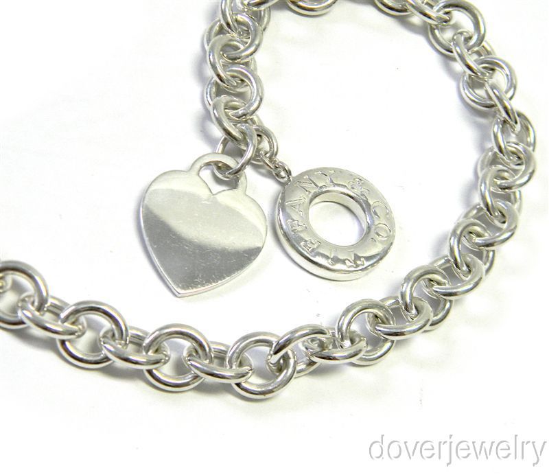   & Co. Sterling Silver Heart Charm Chain Link Necklace NR  